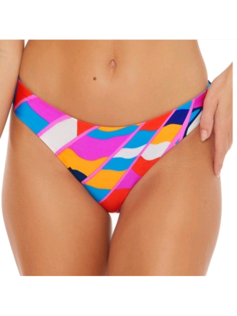 Trina Turk Abstract Swim Bikini Bottom Size 6 NWT Colorful Reversible Designer